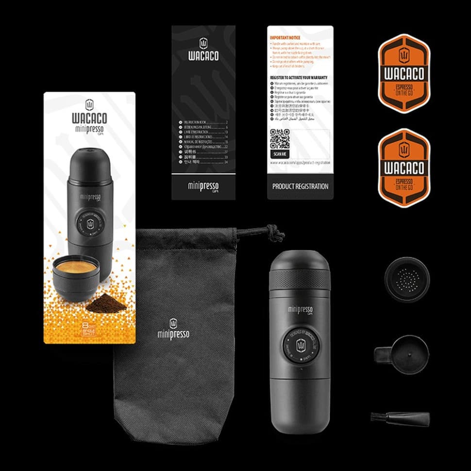 Портативна еспресо-кавоварка Wacaco Minipresso GR, механічна, для меленої кави — 2