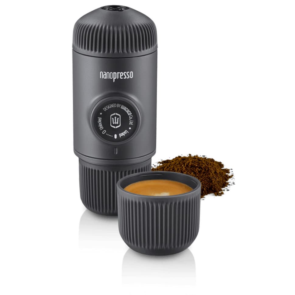 Портативная эспрессо-кофеварка Wacaco Nanopresso серая с чехлом, механическая, для молотого кофе — 7
