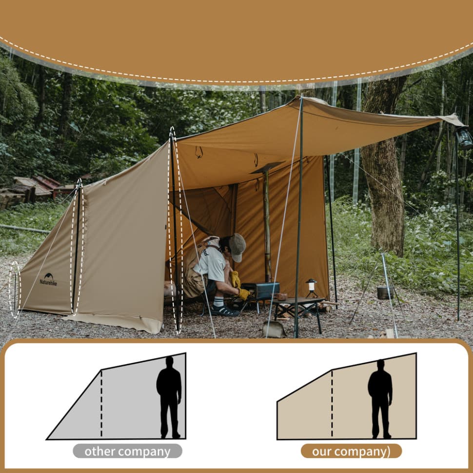 Намет одномісний із тентом Naturehike CNK2450WS026, коричневий — фото 5