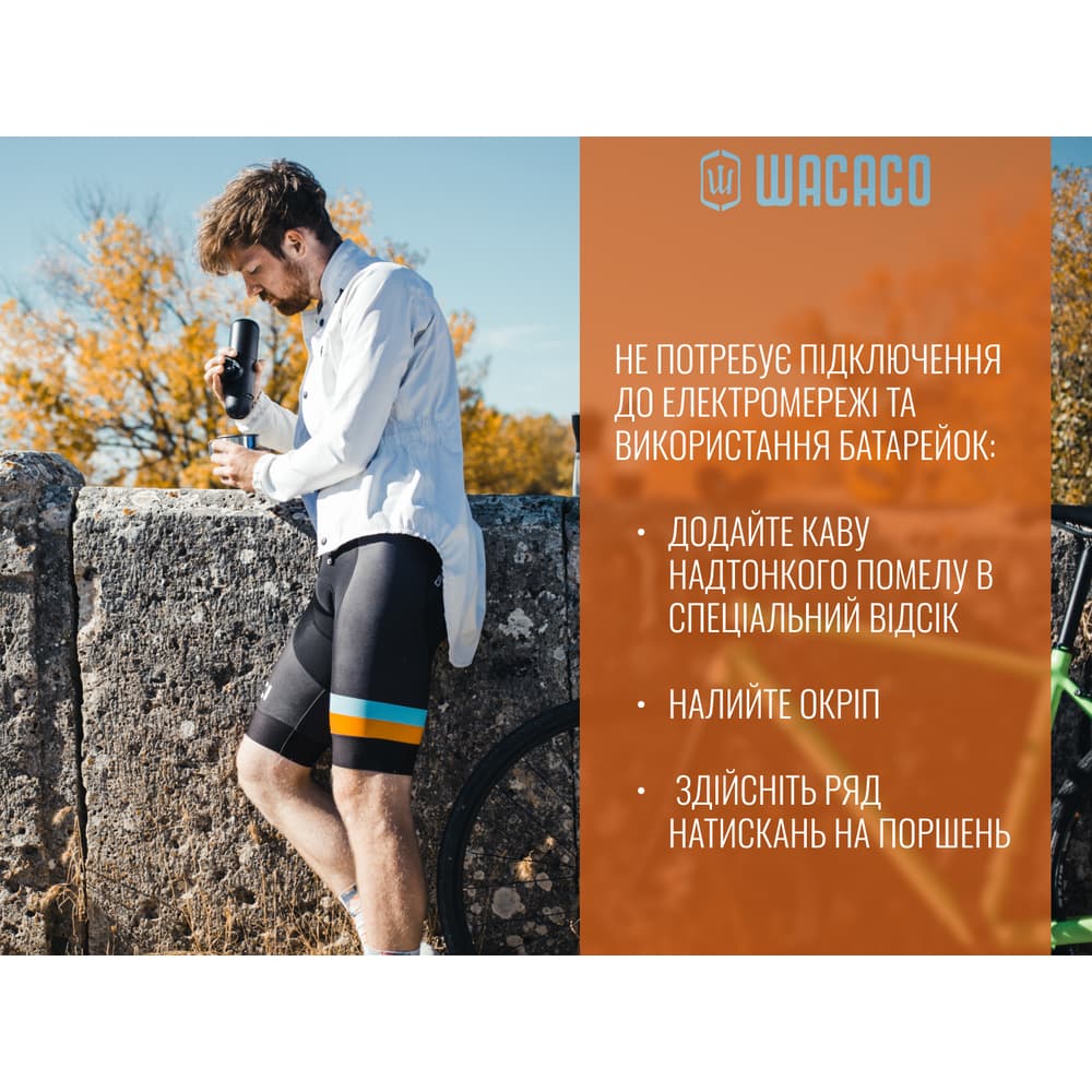 Портативна еспресо-кавоварка Wacaco Minipresso GR, механічна, для меленої кави — 6