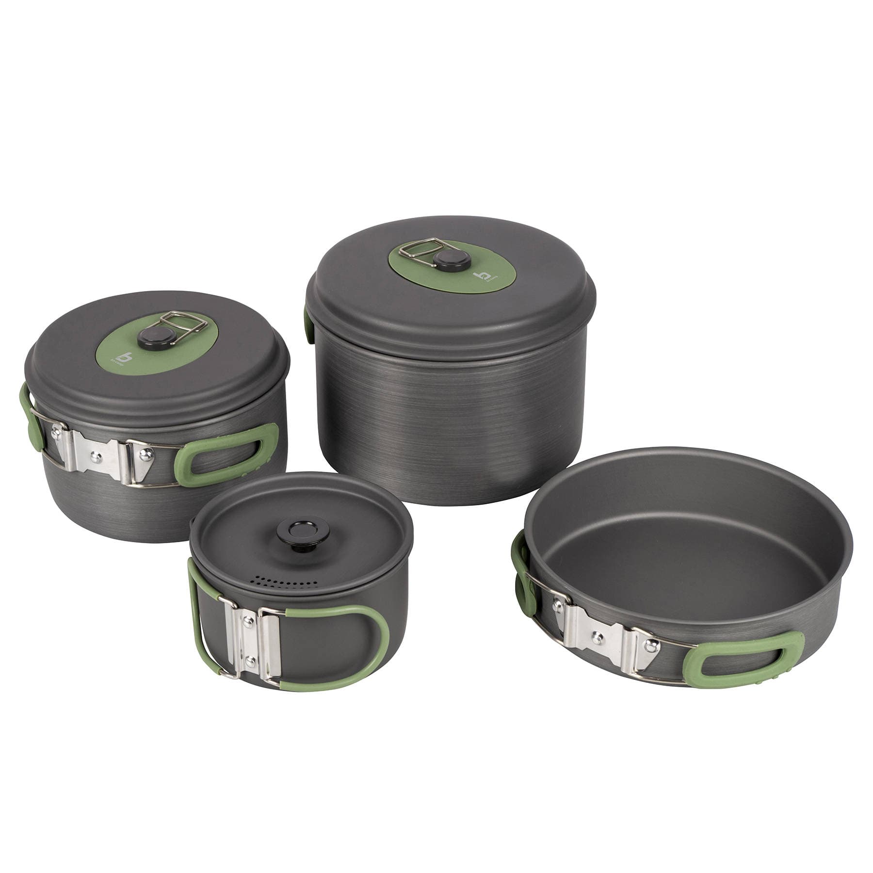 Набір посуду Bo-Camp Explorer 4 Pieces Hard Anodized Grey/Green (2200244) — 4