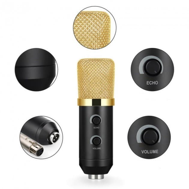 Конденсаторний студійний мікрофон VGS M-800U PRO-MIC зі стійкою та вітрозахистом ∙ Професійний мікрофон для домашнього та студійного запису — 4