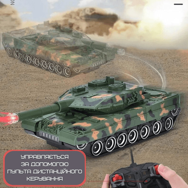 RC танк-трансформер з обертанням 360°, світлом і звуком — 4