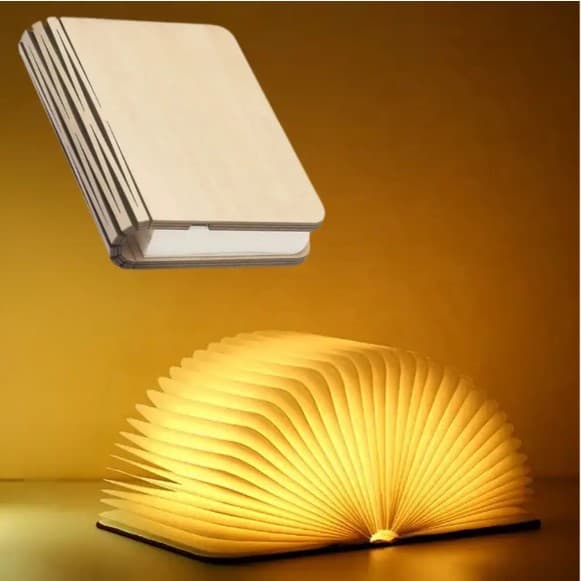 Складана LED-лампа-книжка з акумулятором, 22×16 см