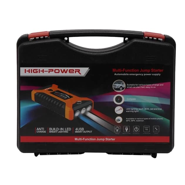 Пуско-зарядний пристрій червоний JUMP STARTER JX27 WITH PUMP • Автомобільний стартовий блок з компресором та зарядкою — 5
