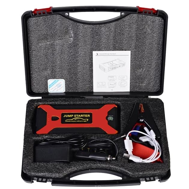 Пуско-зарядний пристрій червоний JUMP STARTER JX27 WITH PUMP • Автомобільний стартовий блок з компресором та зарядкою — 4