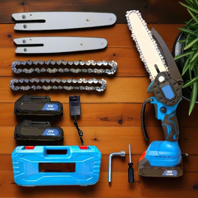 Акумуляторна ланцюгова пилка з 2 шинами Chain Saw 6 та 8 • Потужна міні-пила для дому та саду — 2