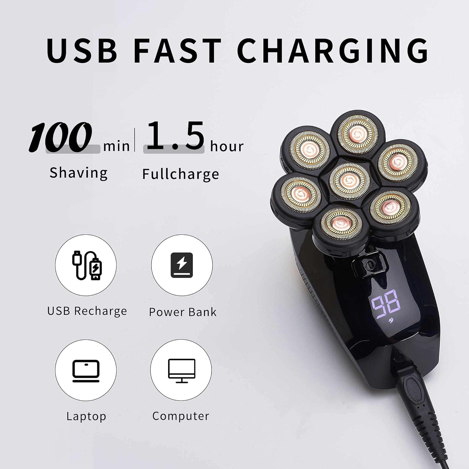 Електрична бритва для чоловіків 5 в 1 Electric Shaver для обличчя ∙ Багатофункціональна бритва 5 в 1 Electric Shaver — 4