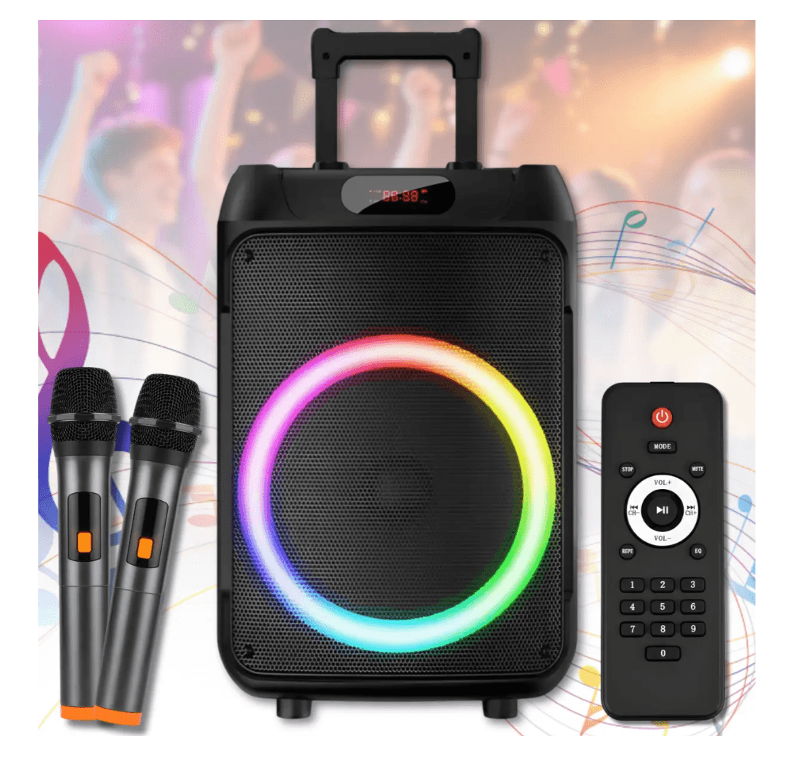 Колонка Bluetooth Wireless Speaker TTD-1209 з мікрофонами та пультом ДУ ∙ Портативна TTD-1209 Bluetooth колонка 12\" — 6