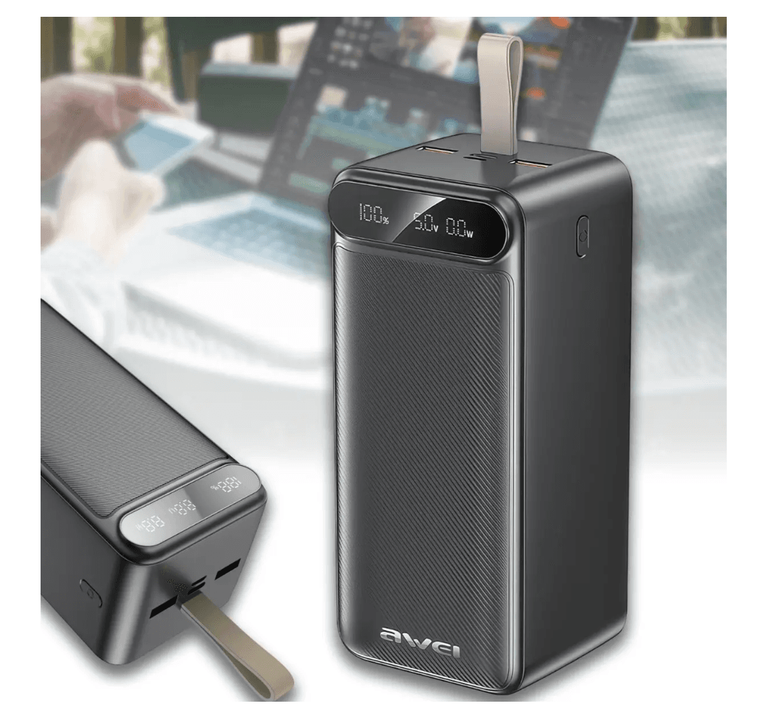 Зовнішній акумулятор Power Bank з дисплеєм і ліхтариком AWEI P101K 22.5W ∙ Power Bank P101K з дисплеєм і LED-лампою — 5