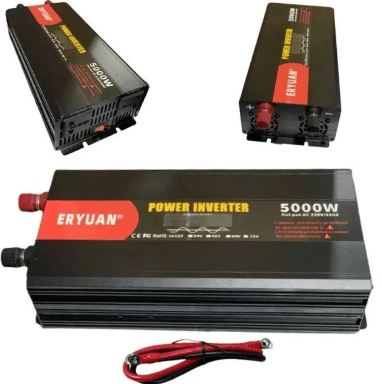 Перетворювач напруги Eryuan 12V → 220V 5000W з LCD і вольтметром ∙ Інвертор 12-220 чистий синус Eryuan 5000 Вт — 3