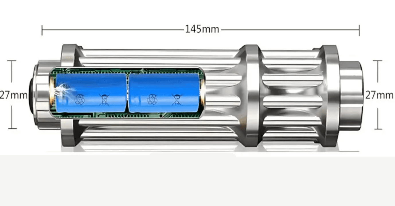 Лазер Laser B017 з п'ятьма насадками в кейсі ∙ Синя лазерна указка Laser B017 445 nm — 6