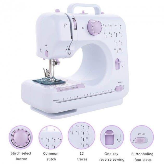 Швейна машинка 12 в 1 портативна багатофункціональна SEWING MACHINE 505 — фото 2