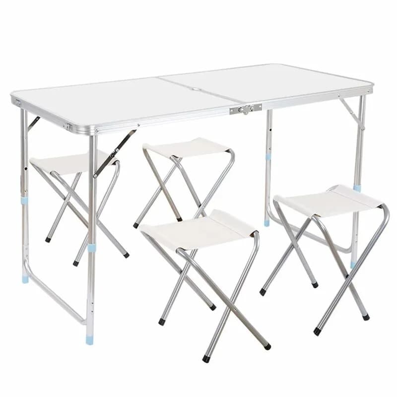 Розкладний стіл - валіза з 4 стільцями Folding Table для пікніка, риболовлі, дачі, 120х60 см — 6