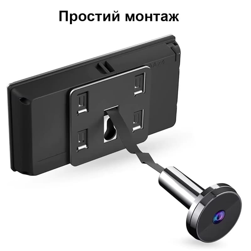 Відеовічко дверне цифрове для квартири Kivos SF515 c 3,5\" дюймовим екраном, чорне — 4