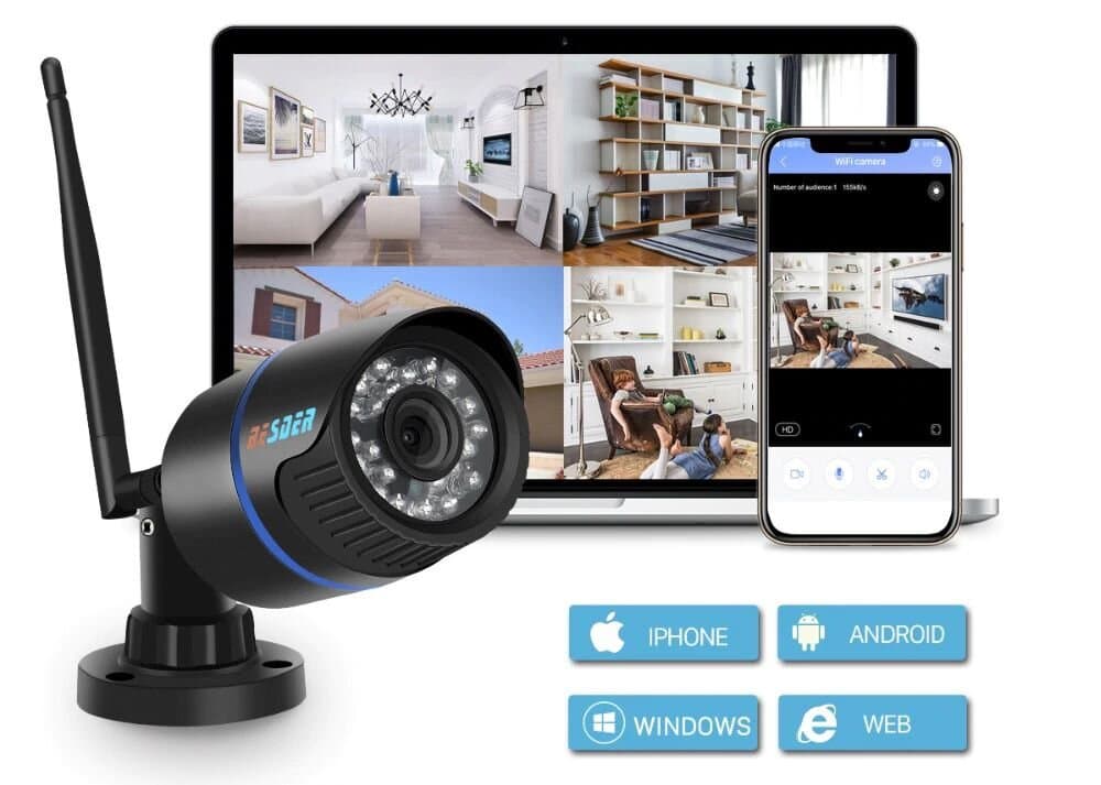 Wifi камера відеоспостереження бездротова вулична Besder JW201, 2 мегапікселя, HD 1080P, SD до 64 Гб — 5
