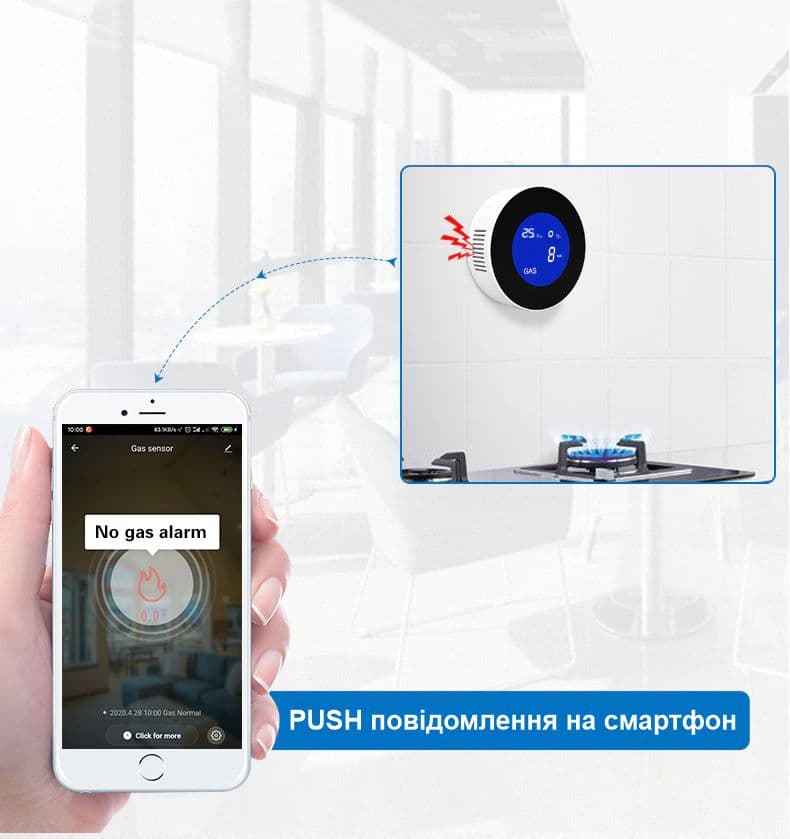 Умная wifi система защиты от утечки газа для диаметра трубы 3/4 дюйма DN20 Nectronix CW-20DN KIT, Tuya app — 5