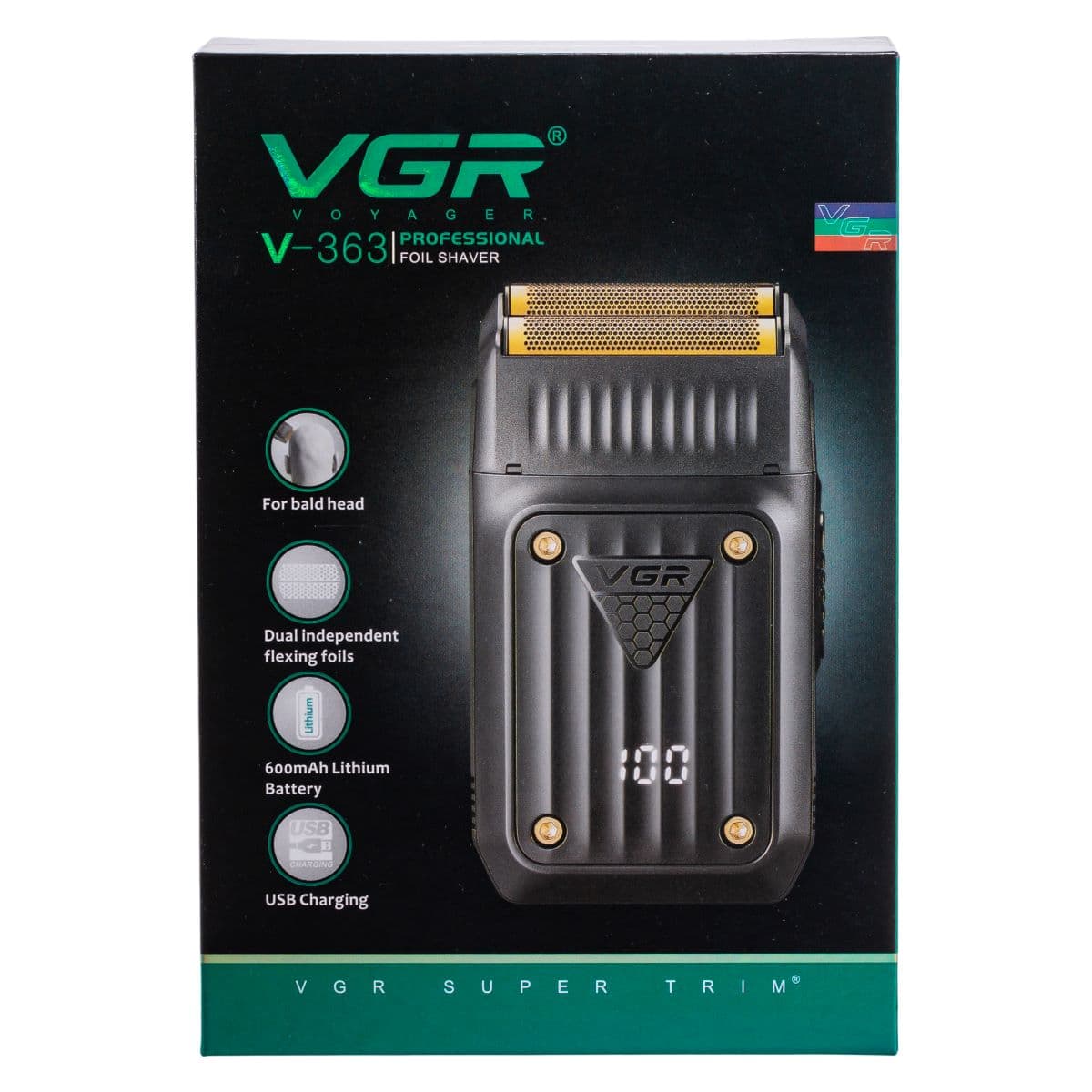 Электробритва мужская шейвер с двойным лезвием и LED-дисплеем VGR HP-V-363 — 8