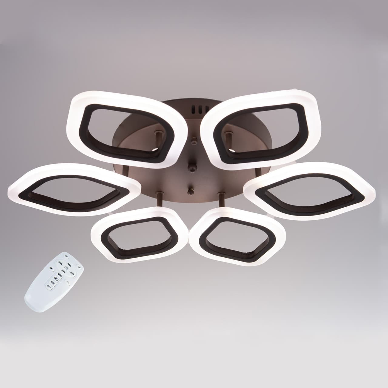 Стельова LED люстра, світлодіодний світильник Sunlight коричневий LI8838/6B