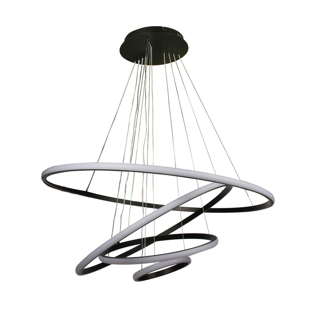 Стельова LED люстра, світлодіодний світильник чорна Sunlight 6026/2+4+6+8 — фото 2