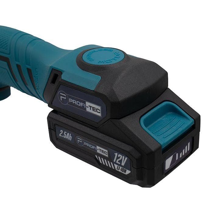 Акумуляторна ексцентрикова полірувальна машина PROFI-TEC PPM-8012SCP Set : з АКБ 12V 2.5 Ah+ЗП, круг 80мм — фото 7