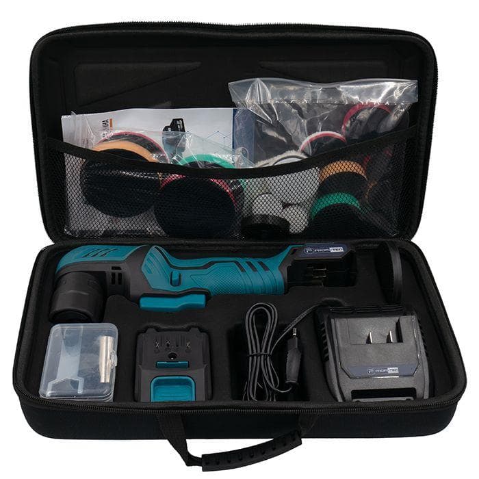 Акумуляторна ексцентрикова полірувальна машина PROFI-TEC PPM-8012SCP Set : з АКБ 12V 2.5 Ah+ЗП, круг 80мм — фото 2