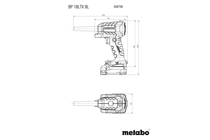 Повітродувка акумуляторна METABO BP 18 LTX BL (18В/каркас) — фото 7