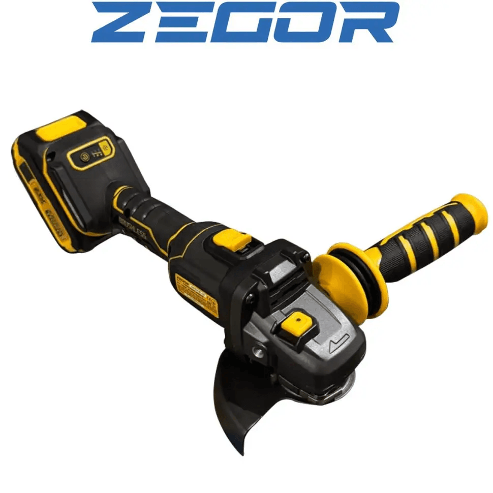 Потужна кутова акумуляторна шліфмашина Zegor AGTG-21BL-125 (акум 21V 4.0Ah 1шт і зп) (Серія Tiger) — фото 2