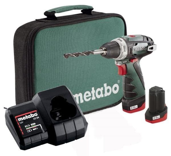 Акумуляторний шуруповерт Metabo PowerMaxx BS Basic 2х2,0 Ач в сумці (600079550)