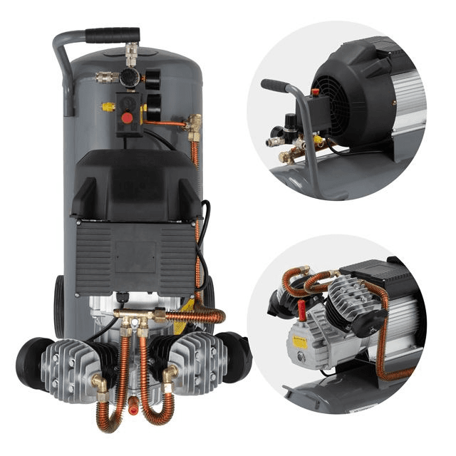 Потужний масляний компресор INTERTOOL PT-0007 50 л, 3,0 кВт, 220 В, 10 атм, 420 л/хв, 2 циліндри — фото 5
