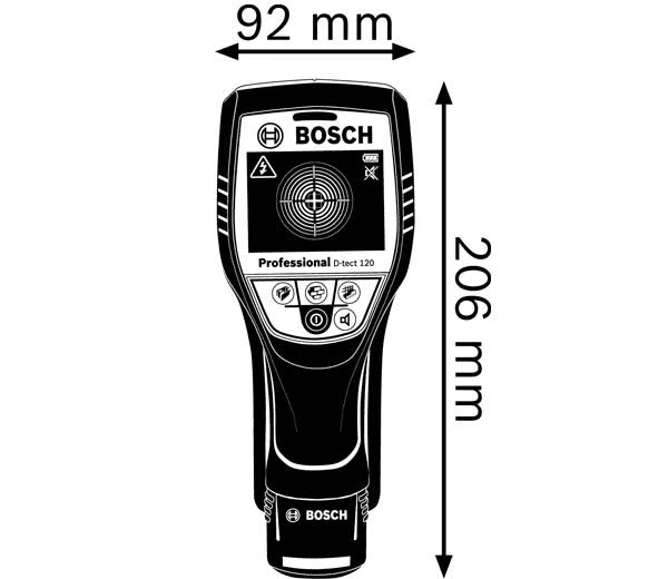 Універсальний детектор Bosch Professional D-tect 120 в L-Boxx 136 з 1 акб GBA 12V 2.0Ah та з/п GAL 12V-40 — фото 3