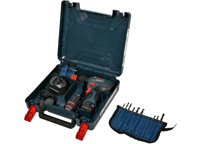 Акумуляторний дриль-шуруповерт Bosch GSR 120-LI Professional : кейс, 2шт АКБ 12V 2Ah, набір біт та свердел — фото 2