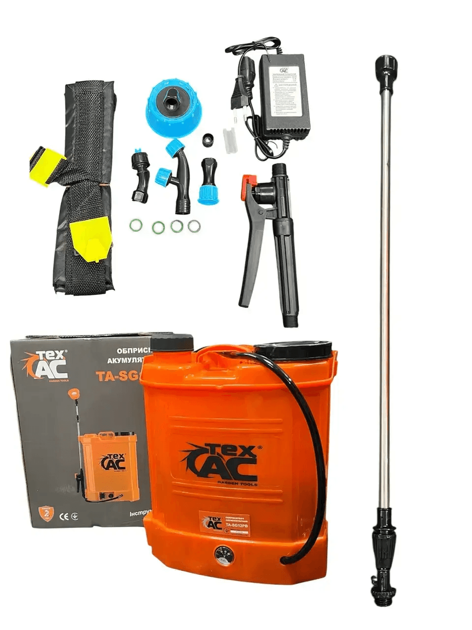 Акумуляторний обприскувач Tex.AC TA-SG12PB 12 л, 12 В, 8 А·год, 2,6 л/хв, 3,5 Бар, ранцевий — фото 7