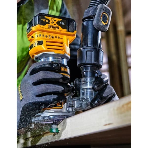 Фрезер акумуляторний безщітковий окантувальний DeWALT DCW600N 18 В, 6–8 мм, без АКБ і ЗП — фото 6