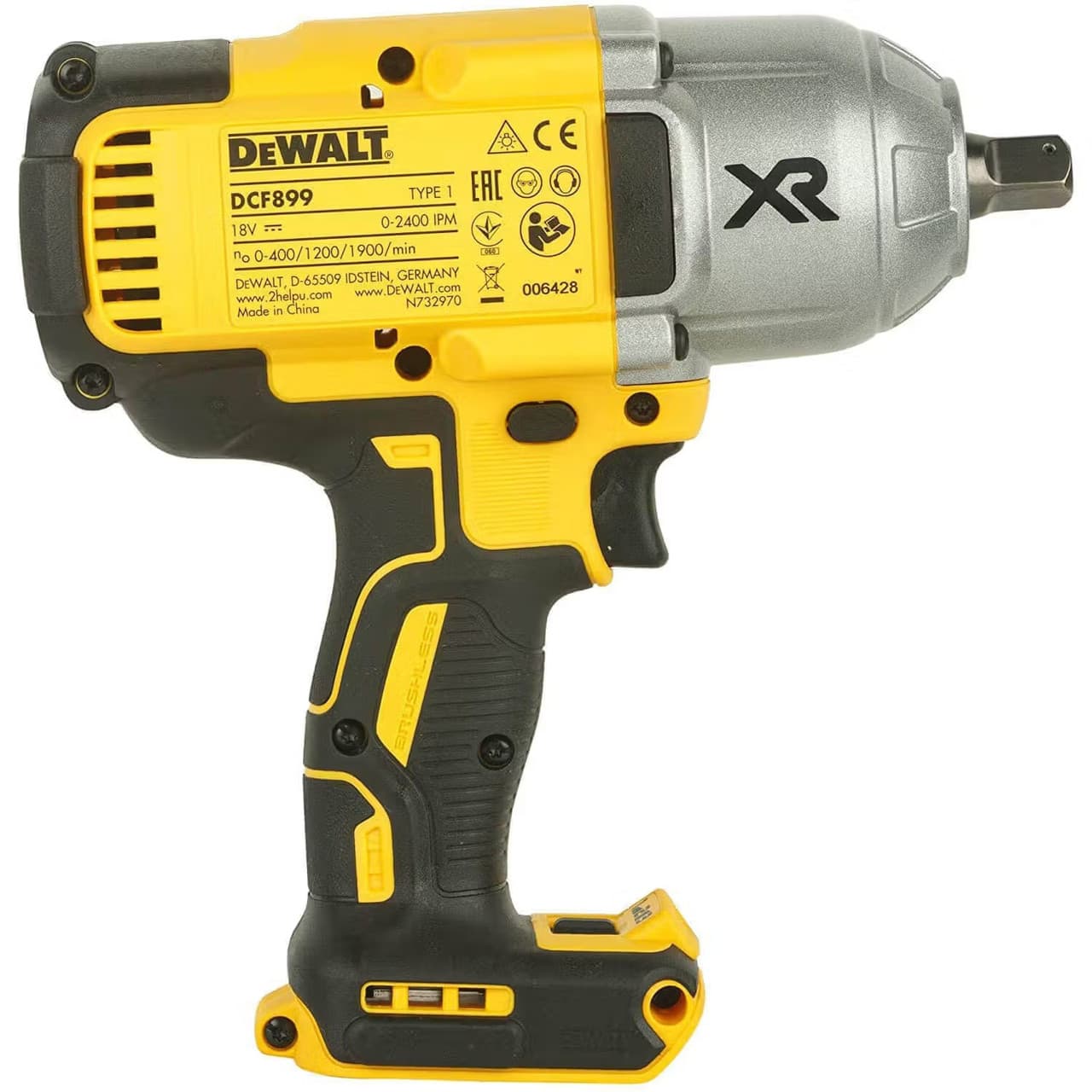 Гайковерт акумуляторний ударний безщітковий DeWALT DCF899N 18 В, 950 Н·м, 1/2″, без АКБ і ЗП — фото 6