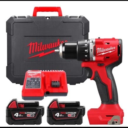 Дриль-шурупокрут акумуляторний ударний безщітковий Milwaukee M18 BLPDRC-402C 18 В, 60,5 Н·м, 2 АКБ 4 А·год
