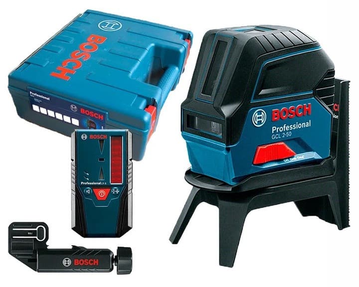 Лазерний нівелір Bosch GCL 2-50 Professional з приймачем LR 6, тримачами RM 1 і BM 3, кейс — фото 2