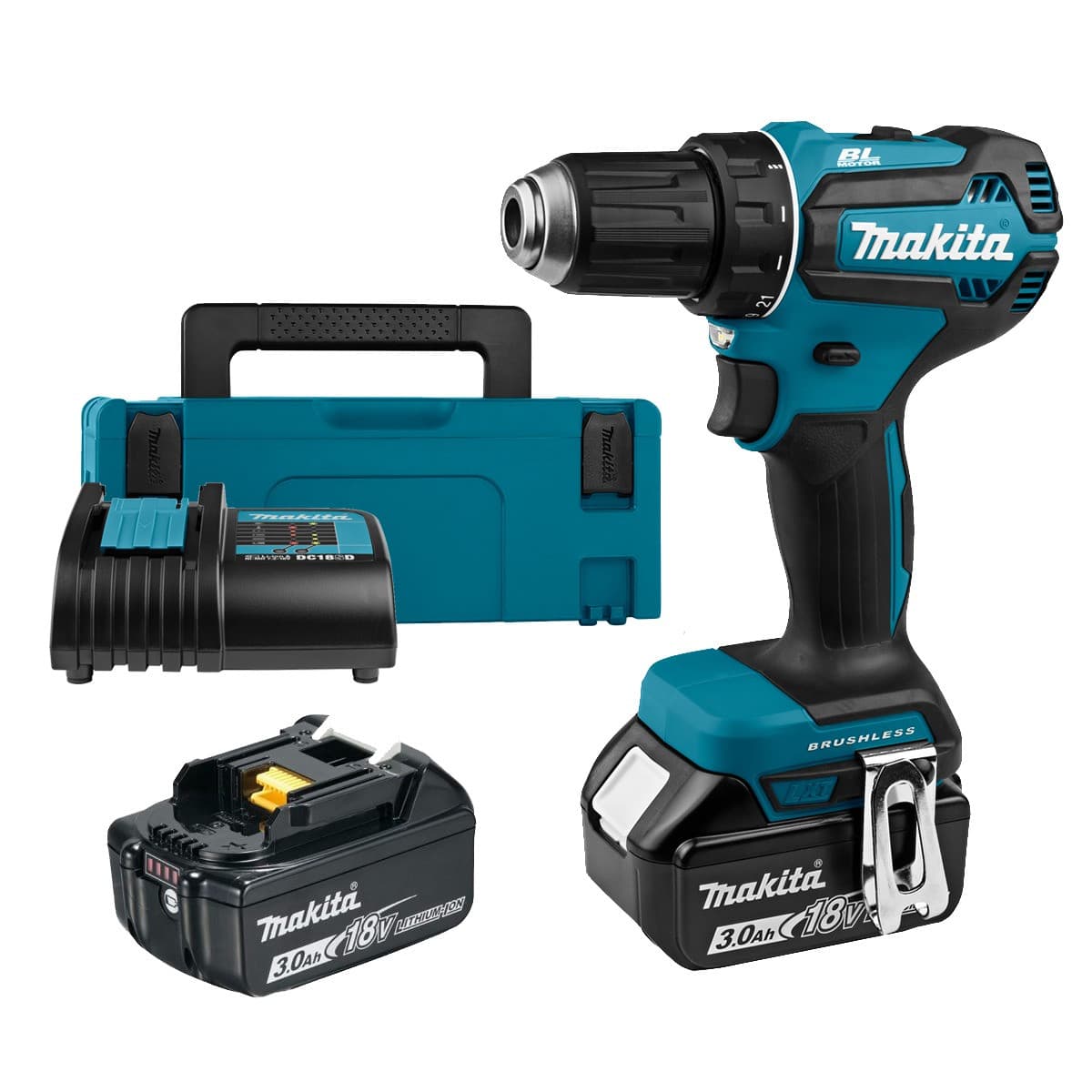 Дриль-шурупокрут акумуляторний Makita DDF485SFJ 18 В, 50 Нм, 2×3 А·год, Makpac