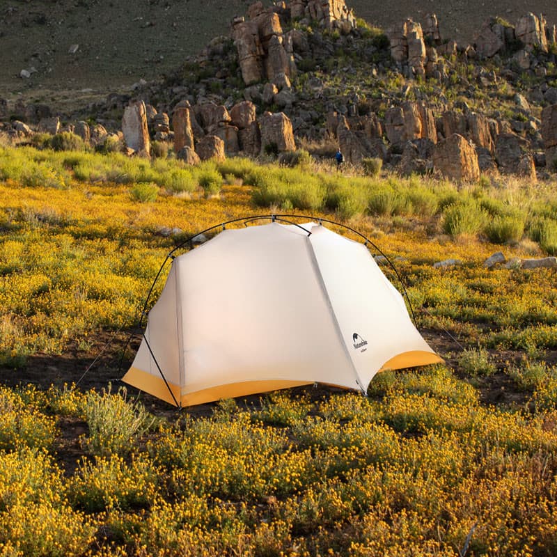 Намет надлегкий одномісний Naturehike NH21ZP003, сіро-жовтий — 4