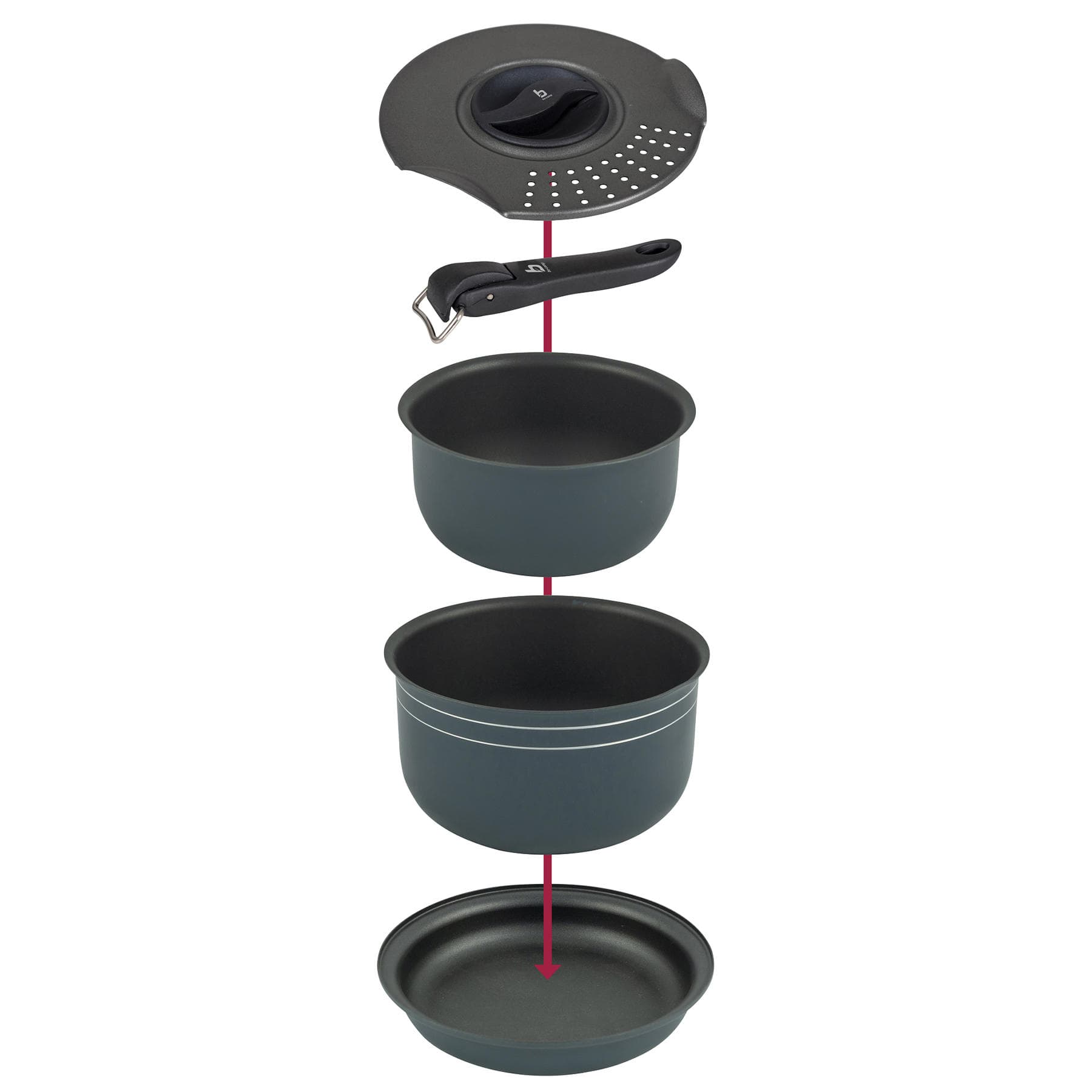 Набір посуду Bo-Camp Trekking 5 Pieces Anthracite (2300351) — 5