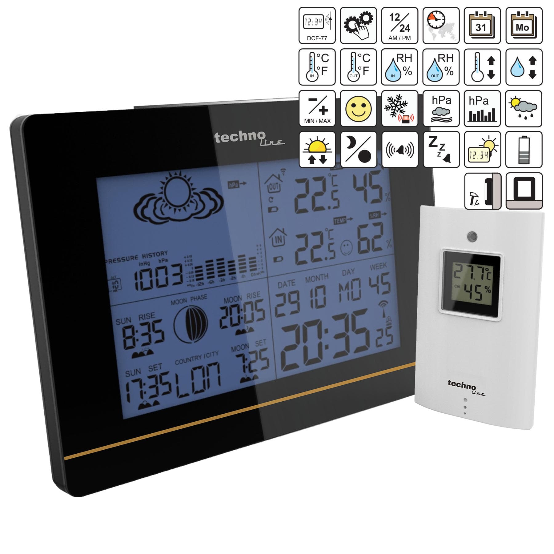 Метеостанція Technoline WS6750 Black (WS6750) — 3