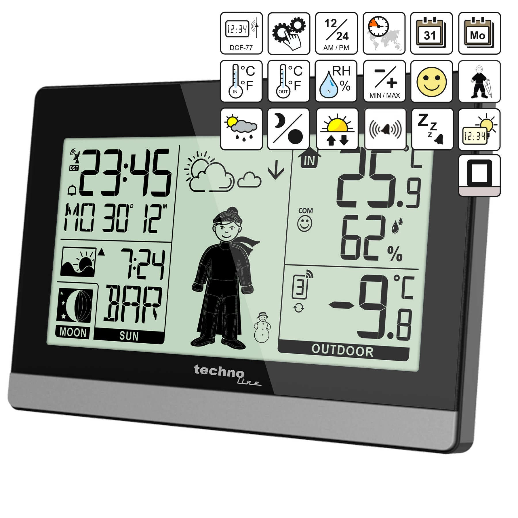 Метеостанція Technoline WS9612 Black (WS9612) — 2