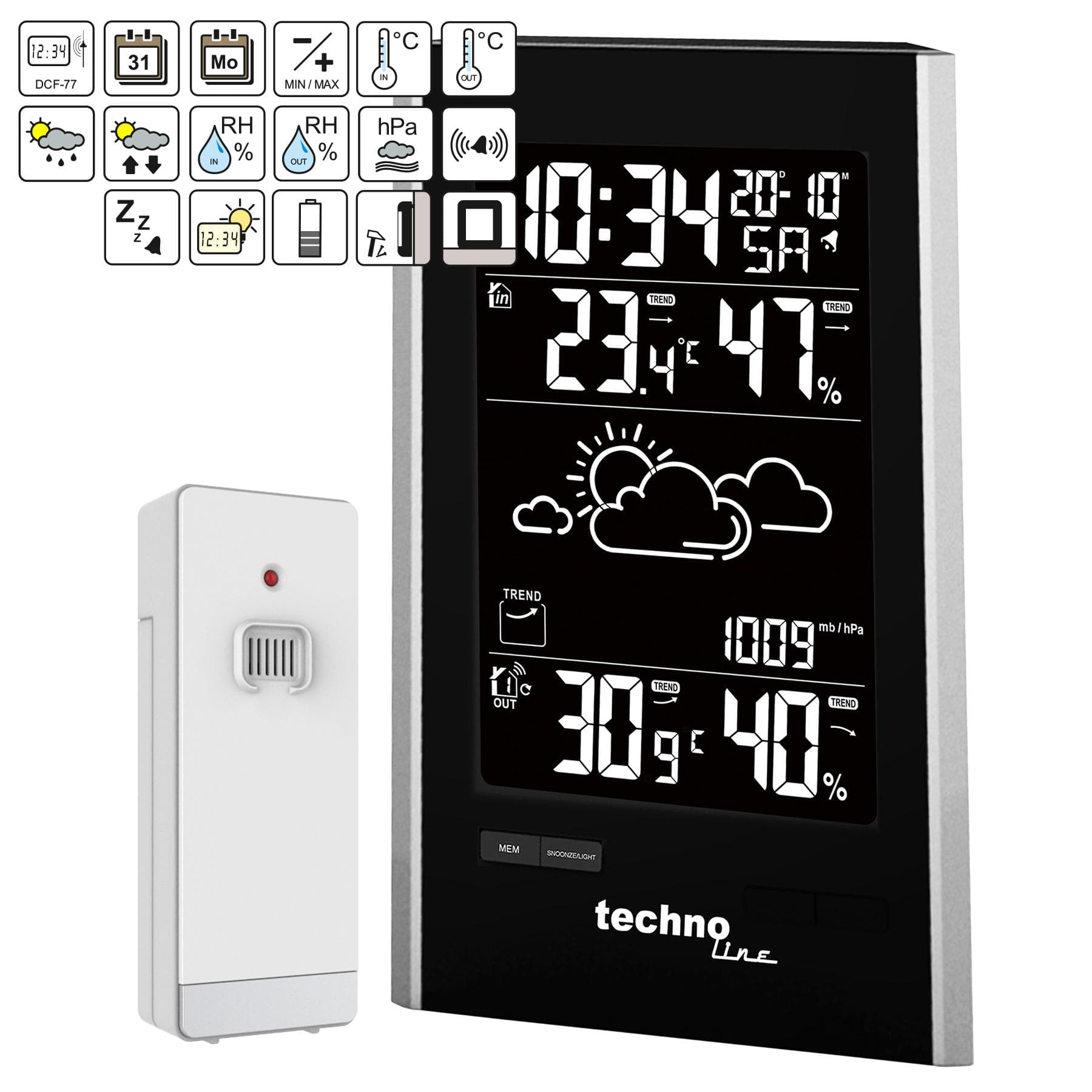 Метеостанція Technoline WS9060 Black/Silver (WS9060) — 9