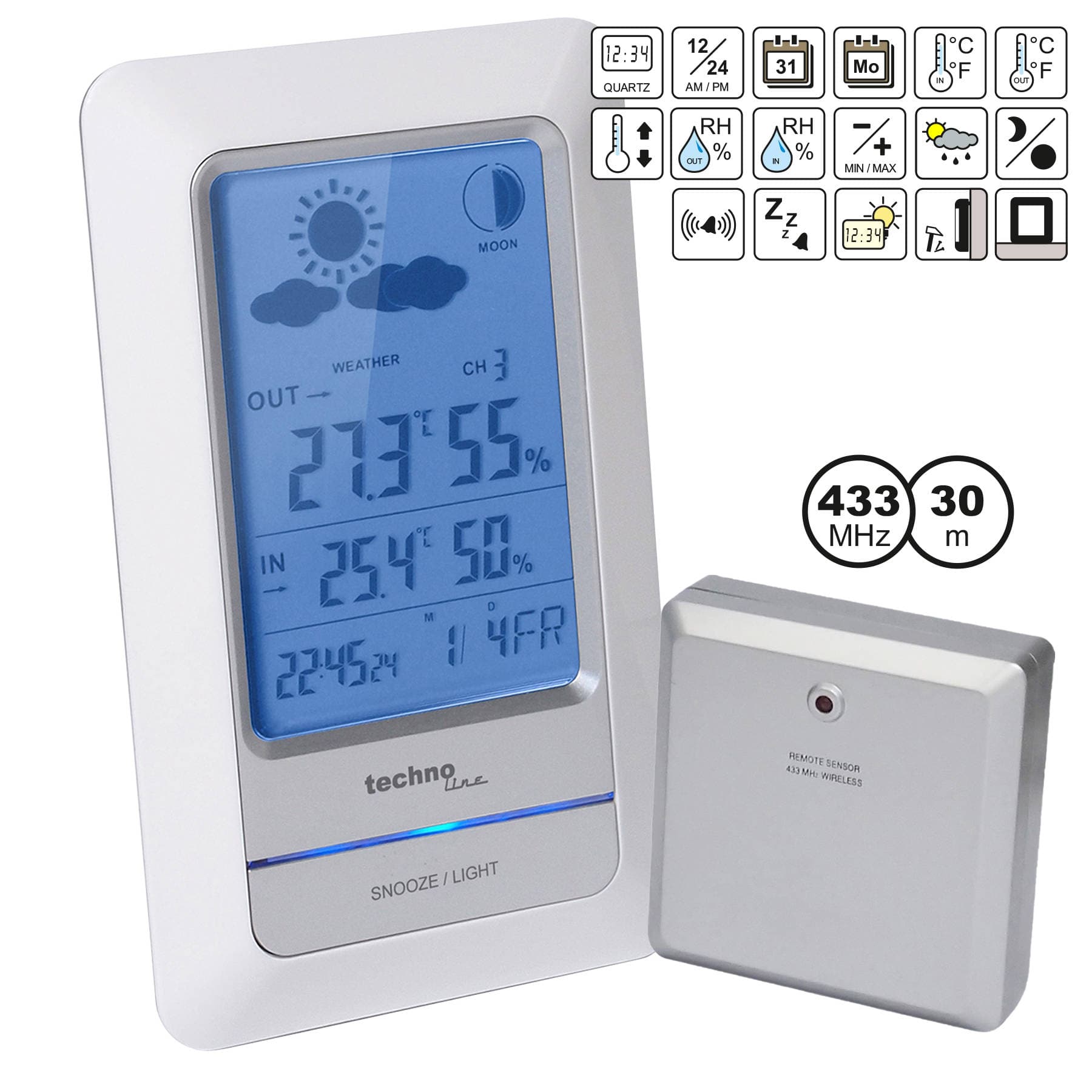 Метеостанція Technoline WS6740 White/Silver (WS6740) — 4