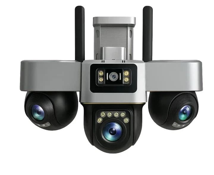 4G камера відеоспостереження Smart Net Camera V380 біла • Вулична IP-камера з 3 незалежними поворотними об'єктивами, SIM-карткою, Wi-Fi та нічним баченням