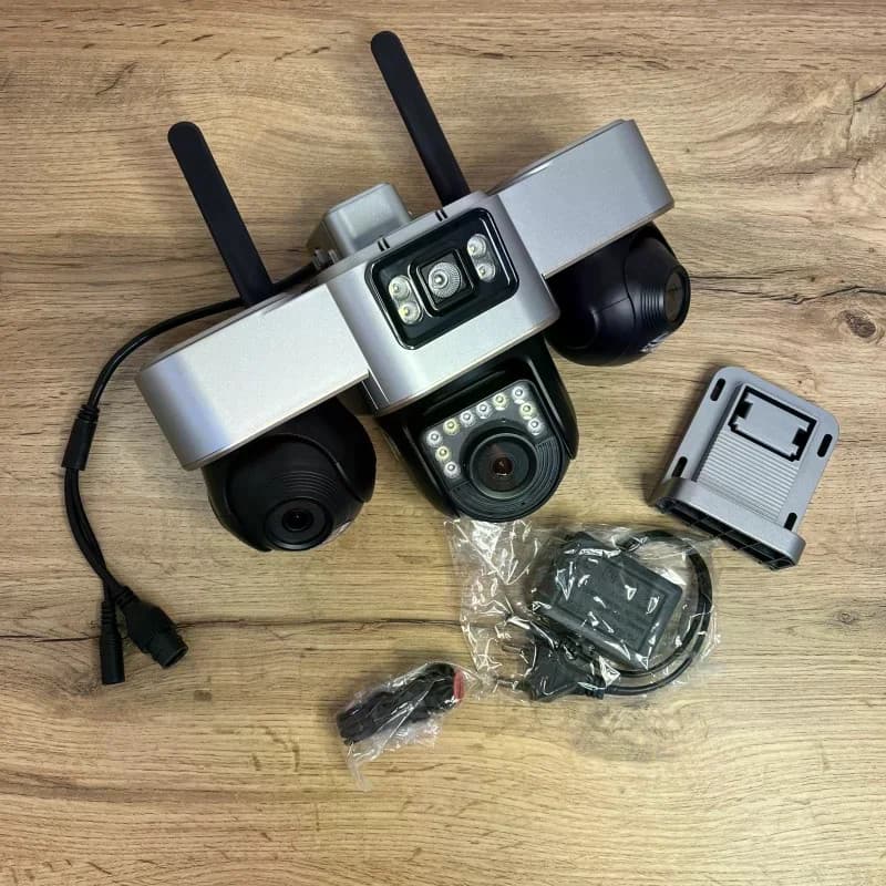 4G камера відеоспостереження Smart Net Camera V380 біла • Вулична IP-камера з 3 незалежними поворотними об'єктивами, SIM-карткою, Wi-Fi та нічним баченням — 2