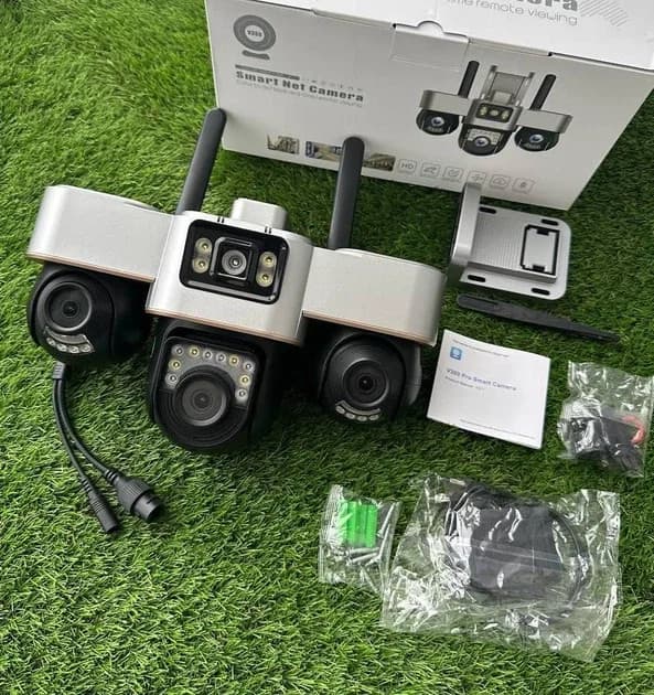 4G камера відеоспостереження Smart Net Camera V380 біла • Вулична IP-камера з 3 незалежними поворотними об'єктивами, SIM-карткою, Wi-Fi та нічним баченням — 6