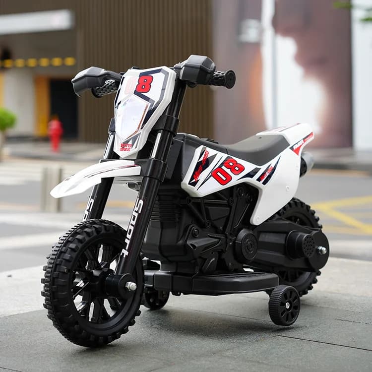 Дитячий електромотоцикл Cool Mountain 26X-130 білий з LED і музикою • Дитячий електричний мотоцикл Cool Mountain 26X-130 з пультом, USB та акумулятором білий — 2