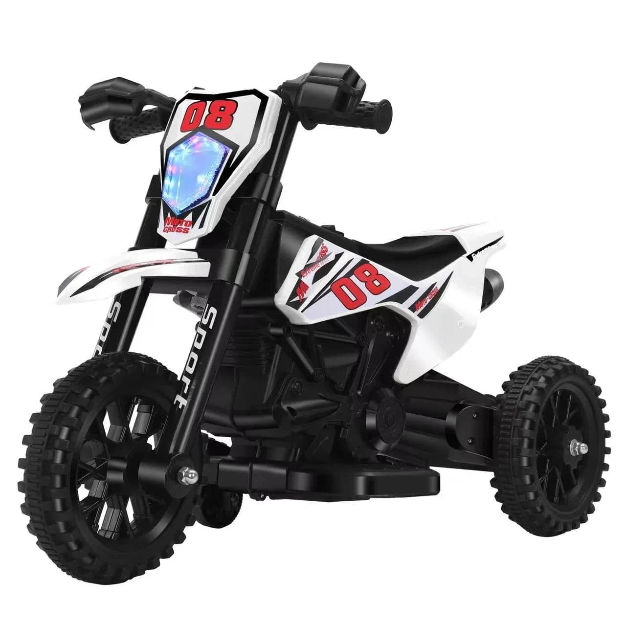 Дитячий електромотоцикл Cool Mountain 26X-130 білий з LED і музикою • Дитячий електричний мотоцикл Cool Mountain 26X-130 з пультом, USB та акумулятором білий — 3