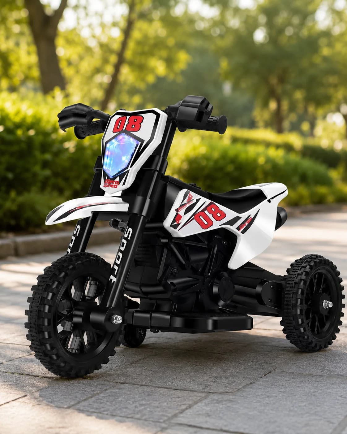 Дитячий електромотоцикл Cool Mountain 26X-130 білий з LED і музикою • Дитячий електричний мотоцикл Cool Mountain 26X-130 з пультом, USB та акумулятором білий — 5
